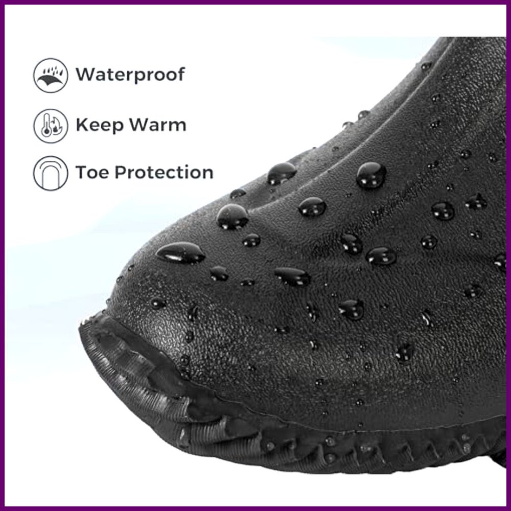 Waterproof Neoprene Rubber Boots Women's Work Hunting Rain Mud Size Up - Picture 6 of 6